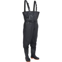 vidaXL Chest Waders with Boots and Belt Black Size 38