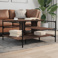vidaXL Coffee Table Brown Oak 100x100x48.5 cm Engineered Wood