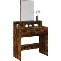 vidaXL Dressing Table with Mirror Smoked Oak 80x41x144.5 cm