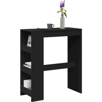 vidaXL Bar Table with Racks Black 90x40x103.5 cm Engineered Wood