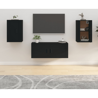 vidaXL Wall Mounted TV Cabinets 2 pcs Black 40x34.5x60 cm
