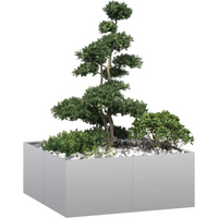 vidaXL Planter 100x100x40 cm Galvanised Steel