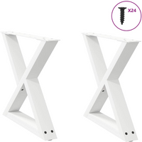 vidaXL Coffee Table Legs 2 pcs White 50x(42-43.3) cm Steel