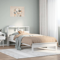 vidaXL Bookcase Bed without Mattress White 90x200 cm Solid Wood Pine