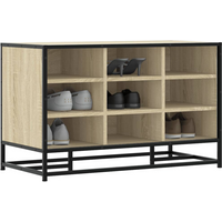 vidaXL Shoe Bench Sonoma Oak 84x40x53.5 cm Engineered Wood and Metal