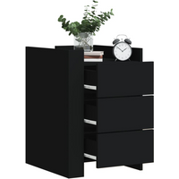 vidaXL Bedside Cabinet Black 45x50x65 cm Engineered Wood