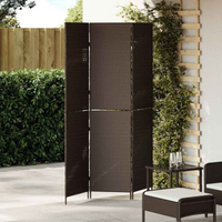 vidaXL Room Divider Folding Manual Brown 146 x 180 cm Poly Rattan