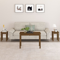 vidaXL Nesting Tables 3 pcs Honey Brown Solid Wood Pine