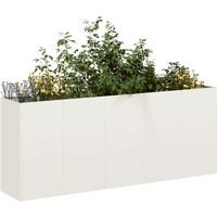 vidaXL Planter White 200x40x80 cm Cold-rolled Steel