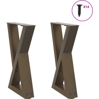 vidaXL Coffee Table Legs 2 pcs Natural Steel 28x(42-43.3) cm Steel