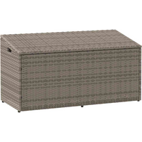 vidaXL Garden Storage Box Grey 110x50x58 cm Poly Rattan