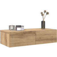 vidaXL Wall Shelf with Drawers Artisian Oak 60x26.5x15 cm Engineered Wood