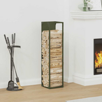 vidaXL Firewood Rack Olive Green 25x25x100 cm Cold-rolled steel