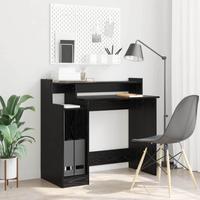 vidaXL Desk with Desk Lamps Black oak 97 x 45 x 90 cm Engineered wood
