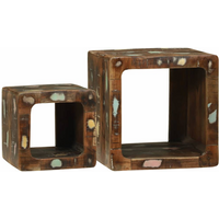 vidaXL TV Unit 2 pcs Multicolour 36 x 30 x 36 cm Solid reclaimed wood