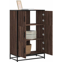 vidaXL Highboard Brown Oak 68x35x106.5 cm Engineered Wood and Metal