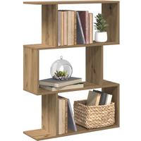 vidaXL Room Divider Bookcase 3-Tier Artisan Oak 70x24x97 cm Engineered Wood