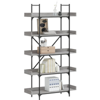 vidaXL Bookcase 5-Tier Grey Sonoma 100x33x180.5 cm Engineered Wood