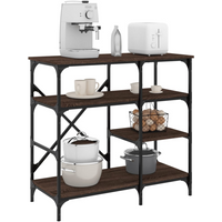 vidaXL Baker's Rack Brown Oak 90x40x84 cm Engineered Wood and Metal