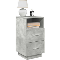 vidaXL Bedside Cabinets 2 pcs with 2 Drawers Concrete Grey 36x36x68 cm