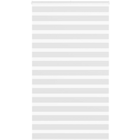 vidaXL Zebra Blind Light Grey 130x200 cm Fabric Width 125.9 cm Polyester