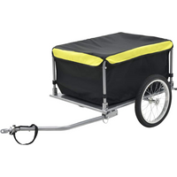 vidaXL Bike Trailer Black and Yellow 65 kg