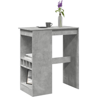 vidaXL Bar Table with Racks Concrete Grey 90x47.5x103.5 cm Engineered Wood
