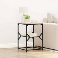 vidaXL Side Table Sonoma Oak 41 x 40 x 60 cm Engineered Wood and Steel