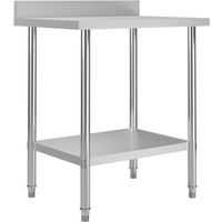 vidaXL Kitchen Work Table with Backsplash 80x60x93 cm Stainless Steel