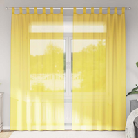 vidaXL Voile Curtains with Loops 2 pcs Yellow 140x225 cm