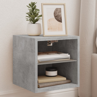 vidaXL TV Wall Cabinet with LED Lights Concrete Grey 30x28.5x30 cm