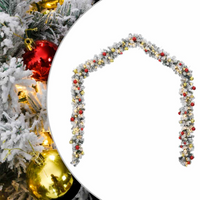 vidaXL Christmas Garland with Baubles and LED Lights Green 10 m PVC