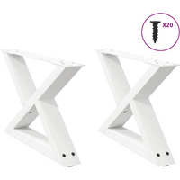 vidaXL Coffee Table Legs 2 pcs White 60x(30-31.3) cm Steel