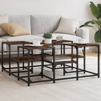 vidaXL Coffee Table Smoked Oak 91x91x40 cm Engineered Wood