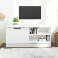 vidaXL TV Cabinet High Gloss White 80x35x36.5 cm Engineered Wood