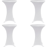 vidaXL Standing Table Cover Ø60 cm White Stretch 4 pcs