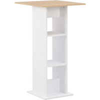 vidaXL Bar Table White and Sonoma Oak 60x60x110 cm