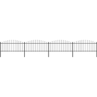 vidaXL Garden Fence with Spear Top Steel 714.5x75 cm Black