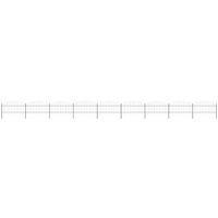 vidaXL Garden Fence with Spear Top Steel 1603.5x125 cm Black