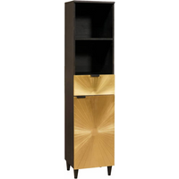 vidaXL Bathroom Cabinet with Drawer Black and Gold 38 x 33 x 160 cm