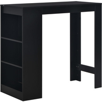 vidaXL Bar Table with Shelf Black 110x50x103 cm