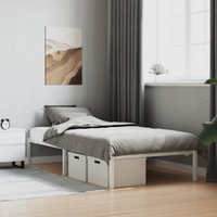 vidaXL Metal Bed Frame without Mattress White 100x200cm