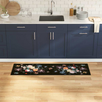 vidaXL Kitchen Rug Black 150 x 45 cm Velvet
