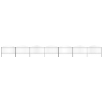 vidaXL Garden Fence with Spear Top Steel 1248x150 cm Black