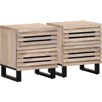 vidaXL Bedside Cabinets 2 pcs 40x33x46 cm Solid Wood Bleached Mango