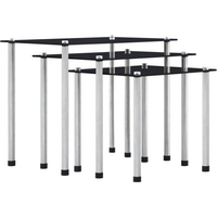 vidaXL Nesting Tables 3 pcs Black Tempered Glass