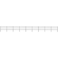 vidaXL Garden Fence with Hoop Top Steel 1603.5x100 cm Black