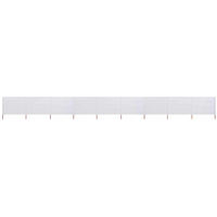 vidaXL 9-panel Wind Screen Fabric 1200x120 cm Sand White