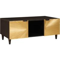 vidaXL Coffee Table Black and Gold 100 x 54 x 40 cm Solid mango wood