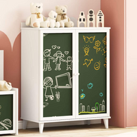 vidaXL Chalkboard Cabinet with Shelf with Door White Engineered wood